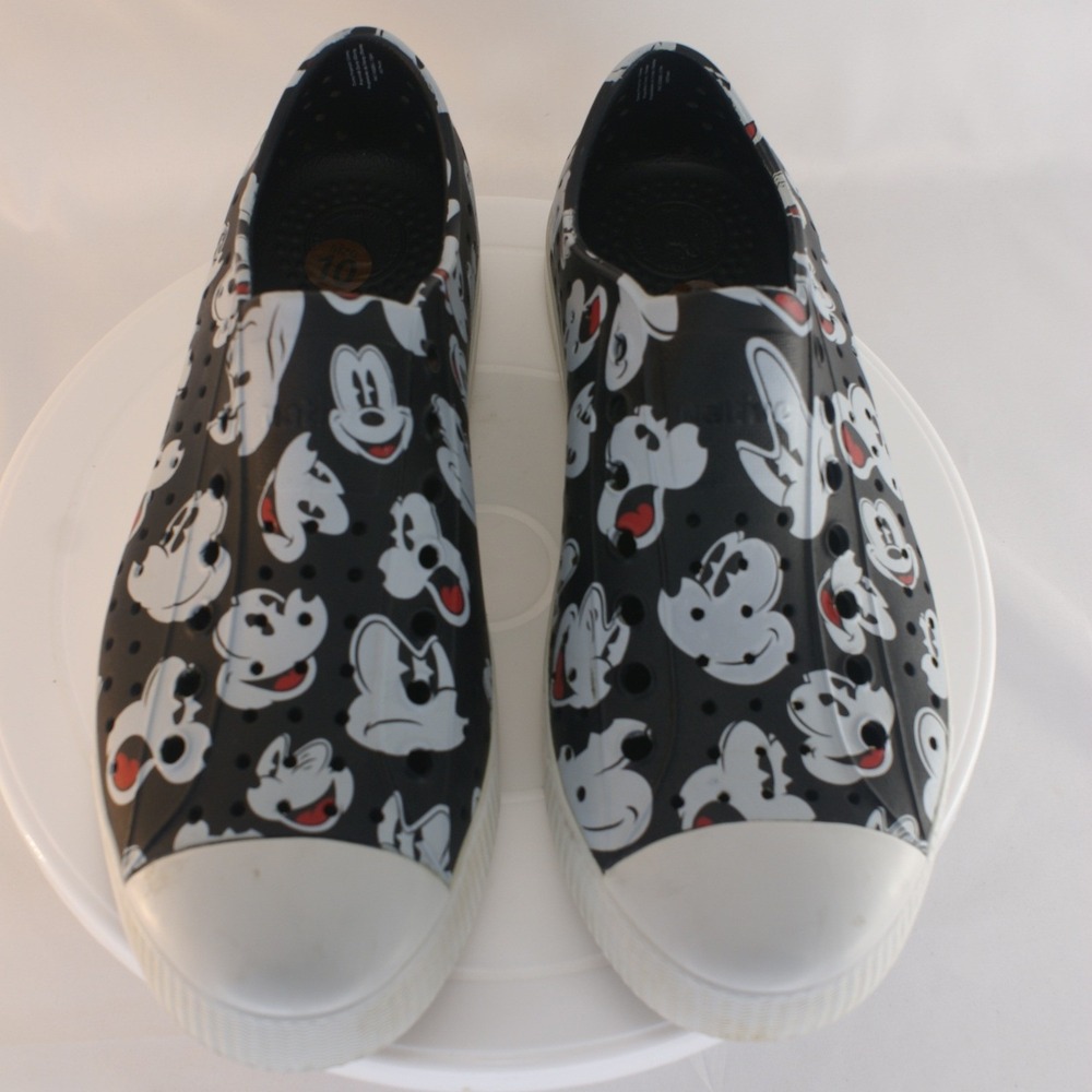 Native Shoes Jefferson Disney Mickey Mouse Black White Slip On Sneakers Mens‎ 10